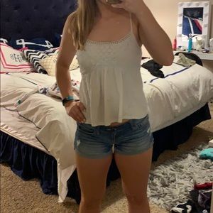 American eagle white lace tank